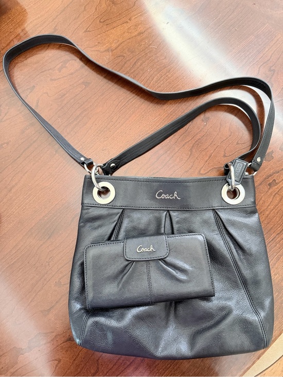Coach Handbags - Coach Black Leather Shoulder or Crossbody Bag and Wallet